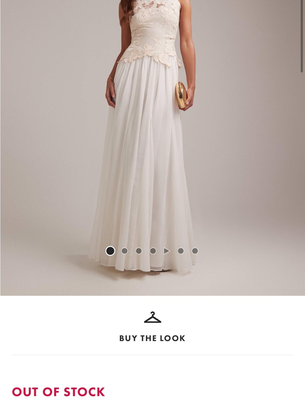 ASOS Cream Lace Bodice Maxi Dress